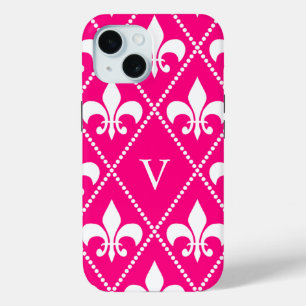 Rose Fleur de Lis w/ monogram iPhone 15 Case