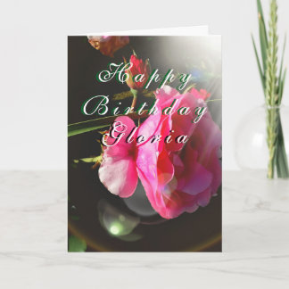 Rose Floral " Birthday" Customisable Card
