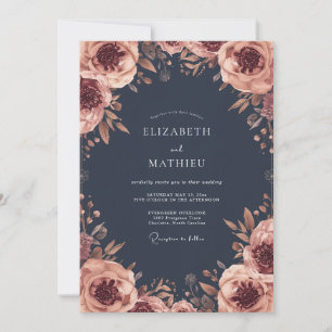 Rose Floral Bloom Wedding Invitation