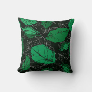 rose floral botanical flowers. Wild spring leaf w Cushion