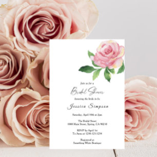 Rose Floral Bridal Shower Invitation
