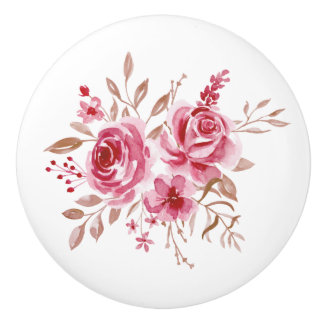 Rose Floral Ceramic Pull