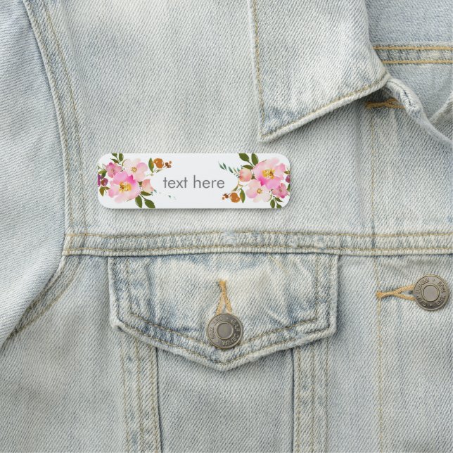 rose floral Classic Name Tag (In Situ)