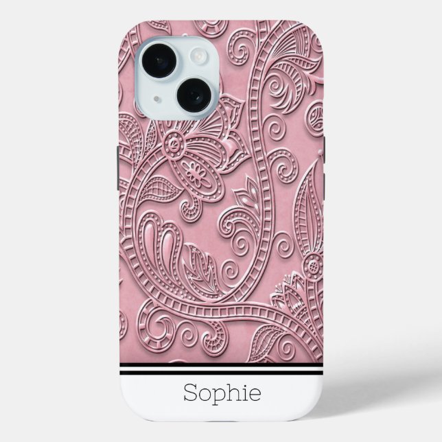 Rose Floral Damask Custom Samsung Case-Mate iPhone Case (Back)