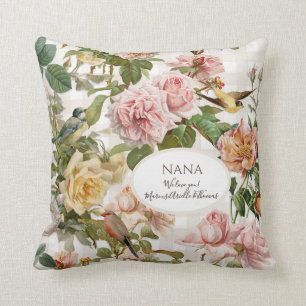 Rose Floral Elegant Blush Pink Nana Grandma Photos Cushion
