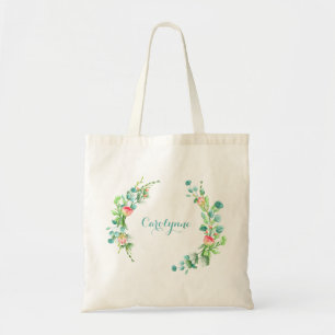 Rose Floral Frame Tote Bag