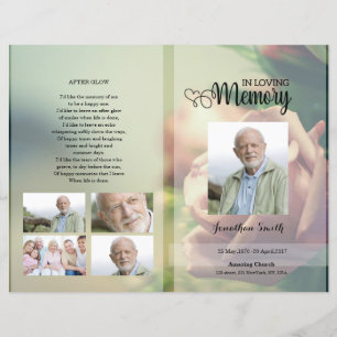 Rose Floral Funeral Program template