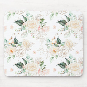 Rose Floral Garden Pattern Mouse Pad