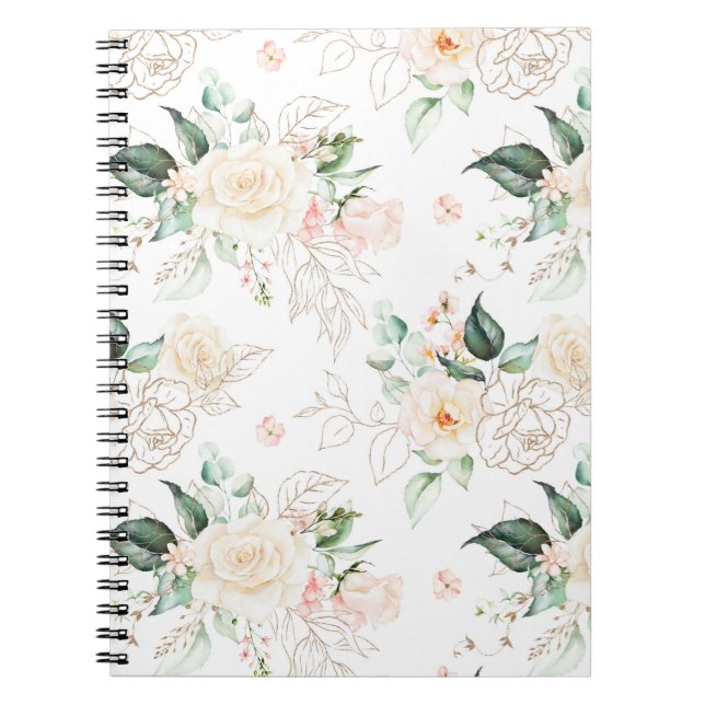 Rose Floral Garden Pattern Notebook (Front)