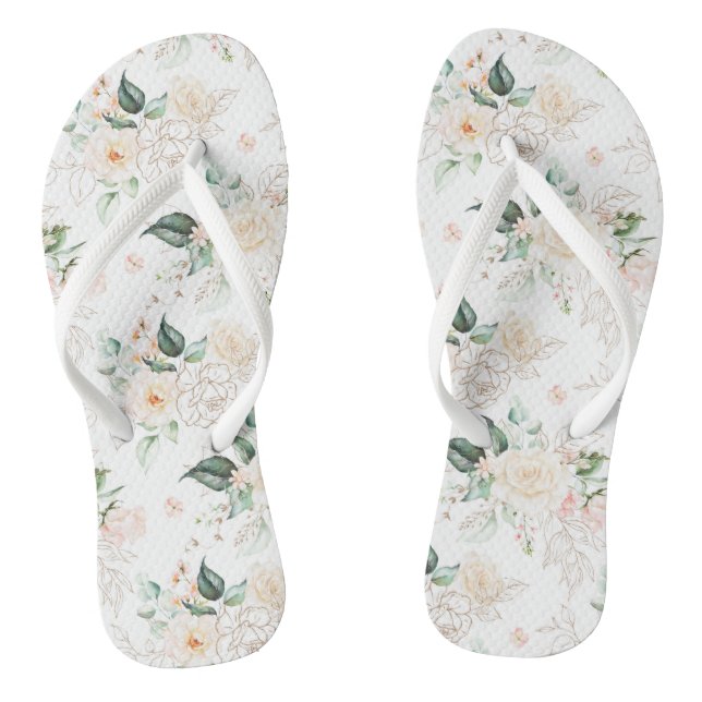 Rose Floral Garden Pattern Thongs (Footbed)