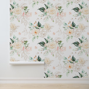Rose Floral Garden Pattern Wallpaper