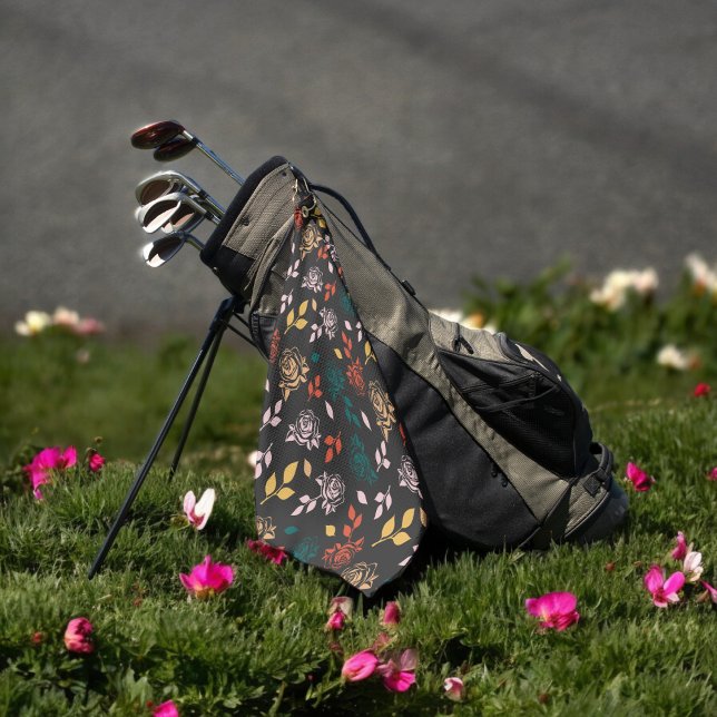 Rose Floral Golf Towel (Golf Towel)