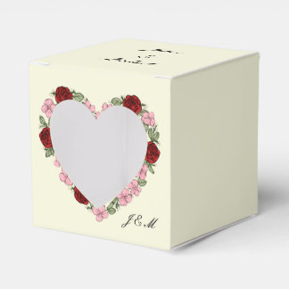 Rose Floral Heart Ballotines Wedding Favour Box