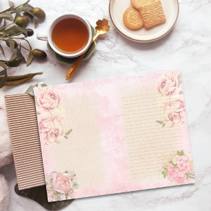 Rose Floral Lined Scrapbook Junk Journal Paper