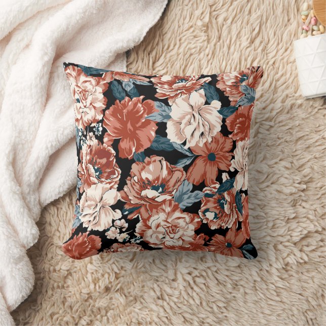 Rose Floral Pattern Elegant Design Cushion (Blanket)