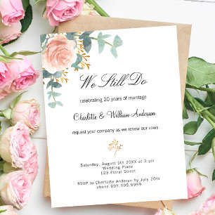 Rose floral pink budget vow renewal wedding