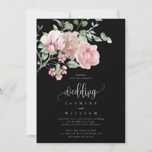 Rose Floral Wedding  Invitation