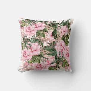 ROSE FLORAL WHITE DESIGN 2 CUSTOM CUSHION