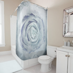 Rose Flower 13 blue Shower Curtain