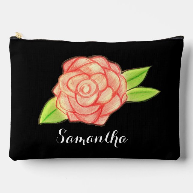 Rose Flower Accessory Pouch (Front)
