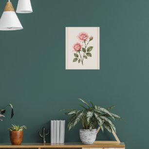 Rose flower Art, June Birth Flower Wall Art Print