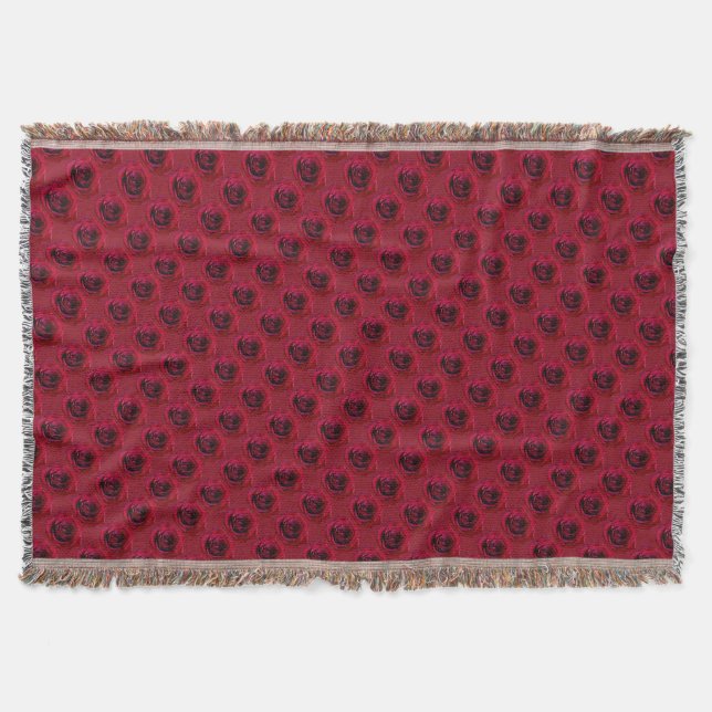 Rose Flower Blanket Red Roses Throw Blankets Gifts (Front)