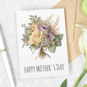 Rose Flower Bouquet Mother's day  Card