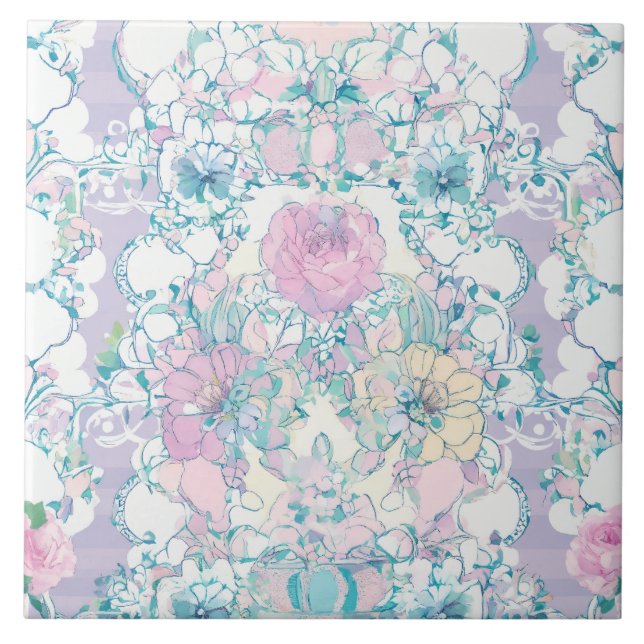 Rose Flower Ceramic Tile (Front)