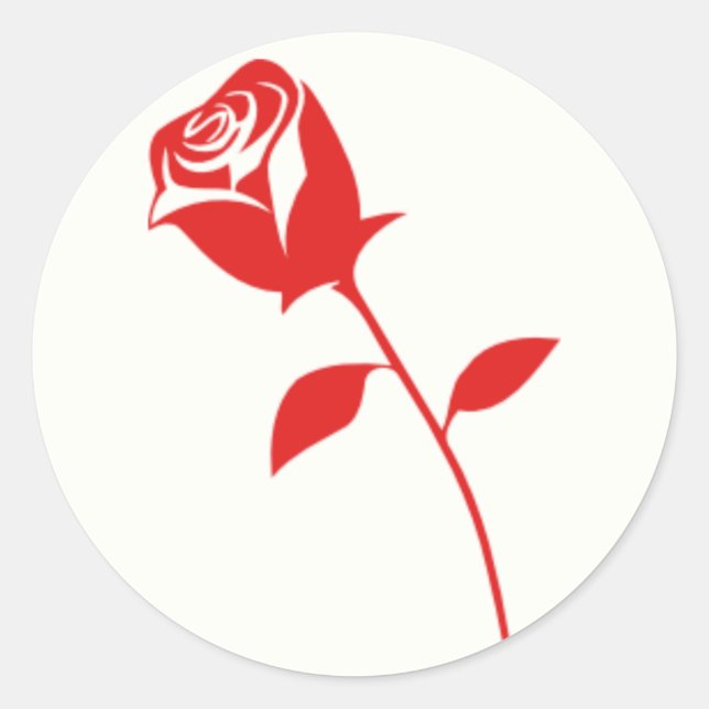 Rose Flower Classic Round Sticker (Front)