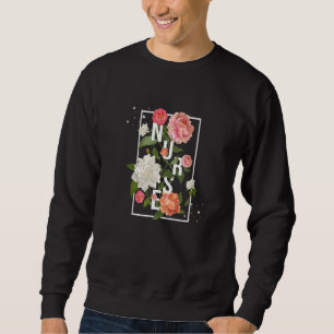 Rose Flower Decorated Nurse School Nurse  Sweatshirt
