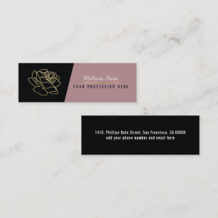 rose flower, elegant floral feminine professional mini business card