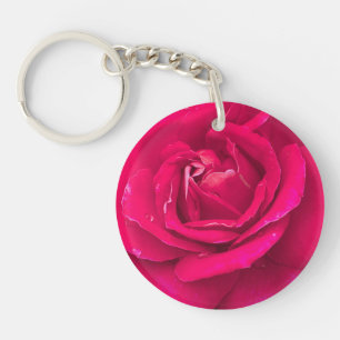 Rose flower key ring