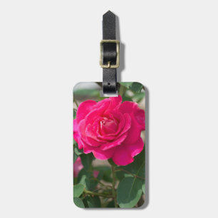 Rose flower luggage tag