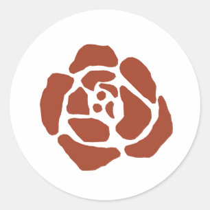 Rose Flower Motif Block Print Stickers