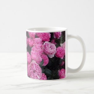 Rose flower mug, beautiful floral pink cup