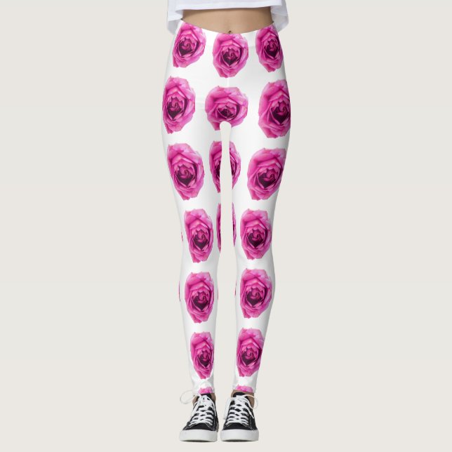 Rose Flower Pattern Leggings (Front)