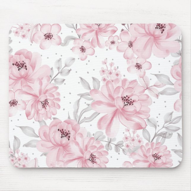 Rose flower pattern mouse pad (Front)