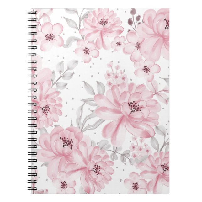 Rose flower pattern notebook (Front)