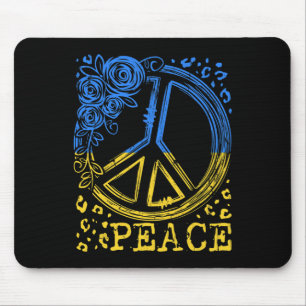 Rose Flower Peace Ukraine Vintage Flag Shirt Ukrai Mouse Pad