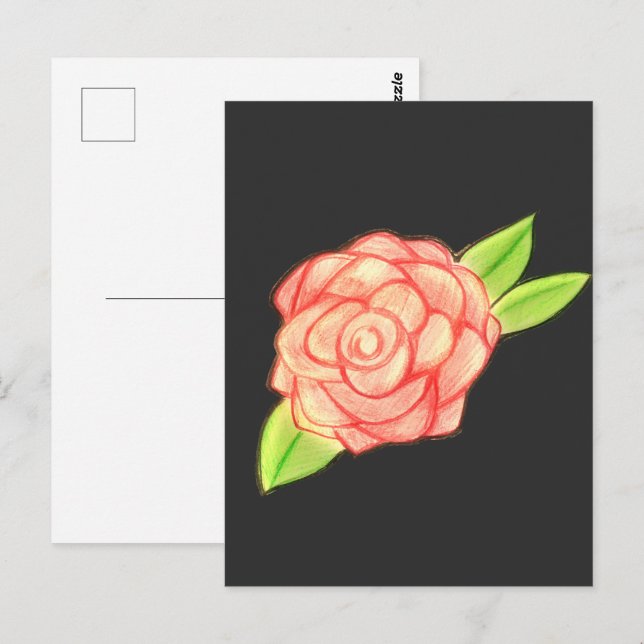 Rose Flower Postcard (Front/Back)