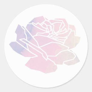 rose flower pretty floral wedding  classic round sticker