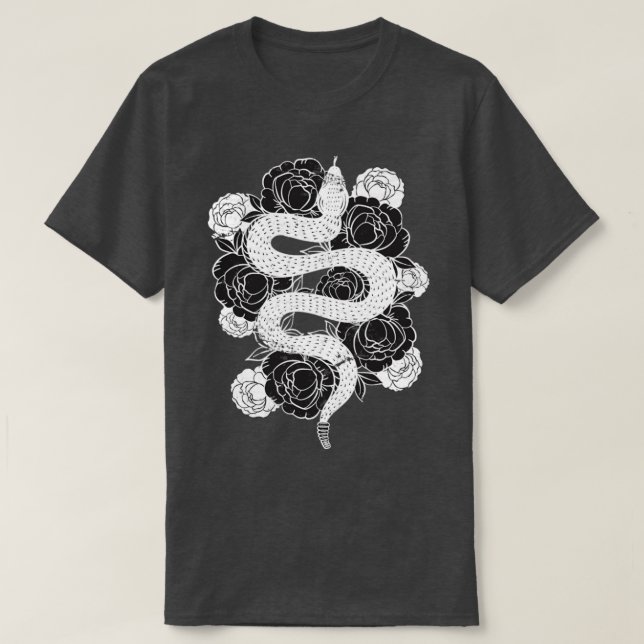 Rose Flower Snake T-Shirt (Design Front)