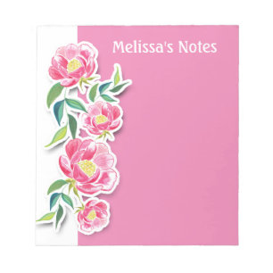 Rose flower teachers desk watercolor notepad