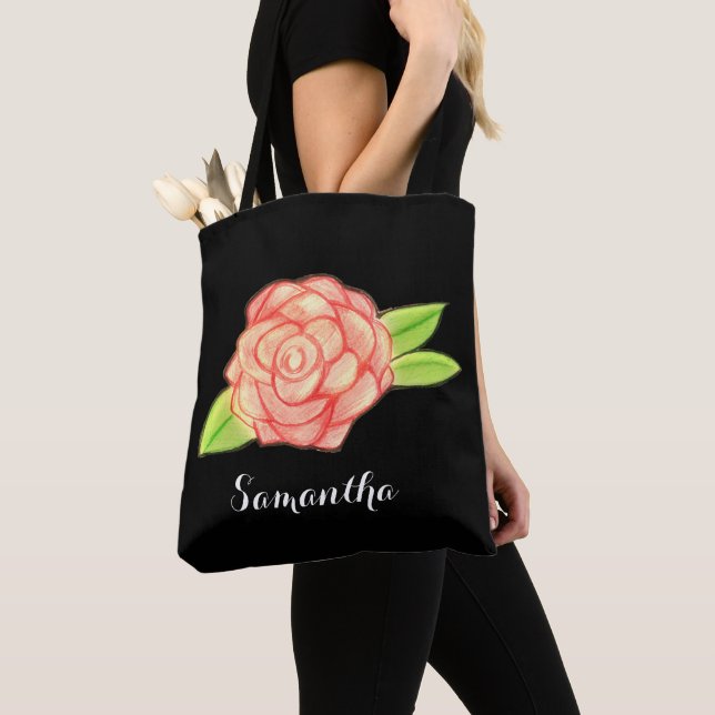Rose Flower Tote Bag (Close Up)