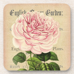 Rose flower vintage feminine floral coasters