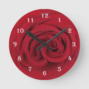 Rose Flower Wall Clock -- Red Rose