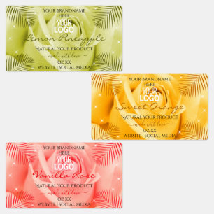 Rose Flower Yellow Orange Pink Product Labels Logo
