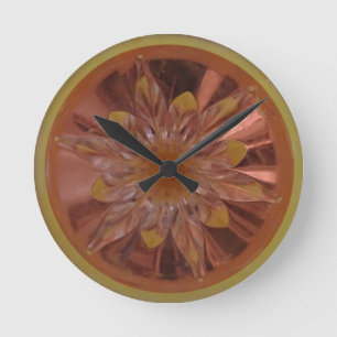 Rosé Flower Yellow Wall Clock