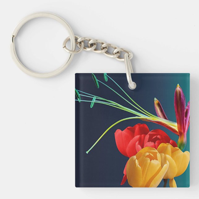 Rose Flowers-17250 Key Ring (Front)