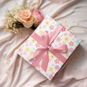 Rose Flowers Birthday Baby Shower Pastel Cute  Wrapping Paper Sheet